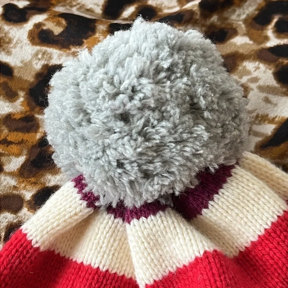 Brand New Gap Multicolored Striped Knit Cuffed Pom Hat